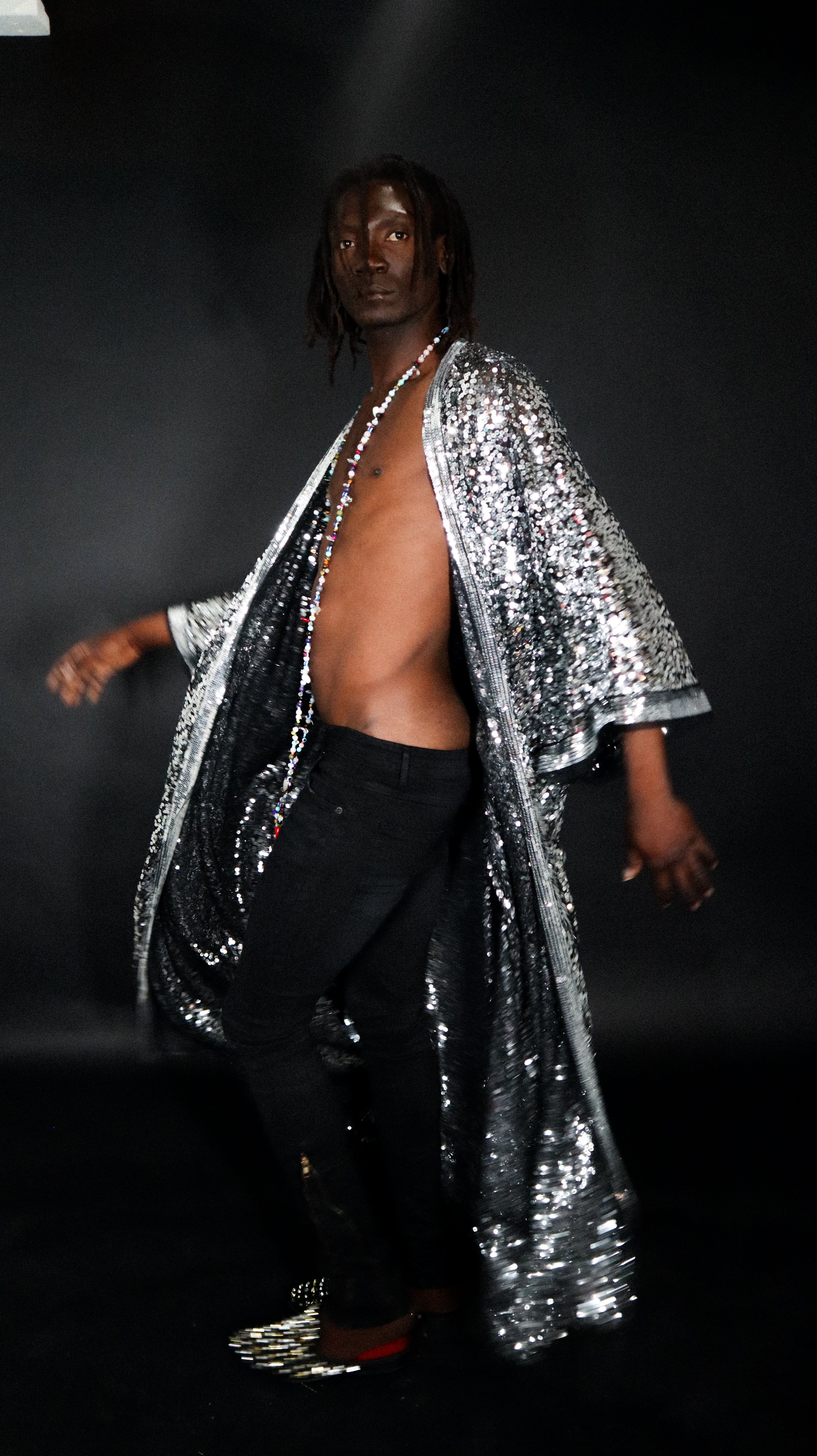 GOLD AND SILVER SEQUIN KIMONOS