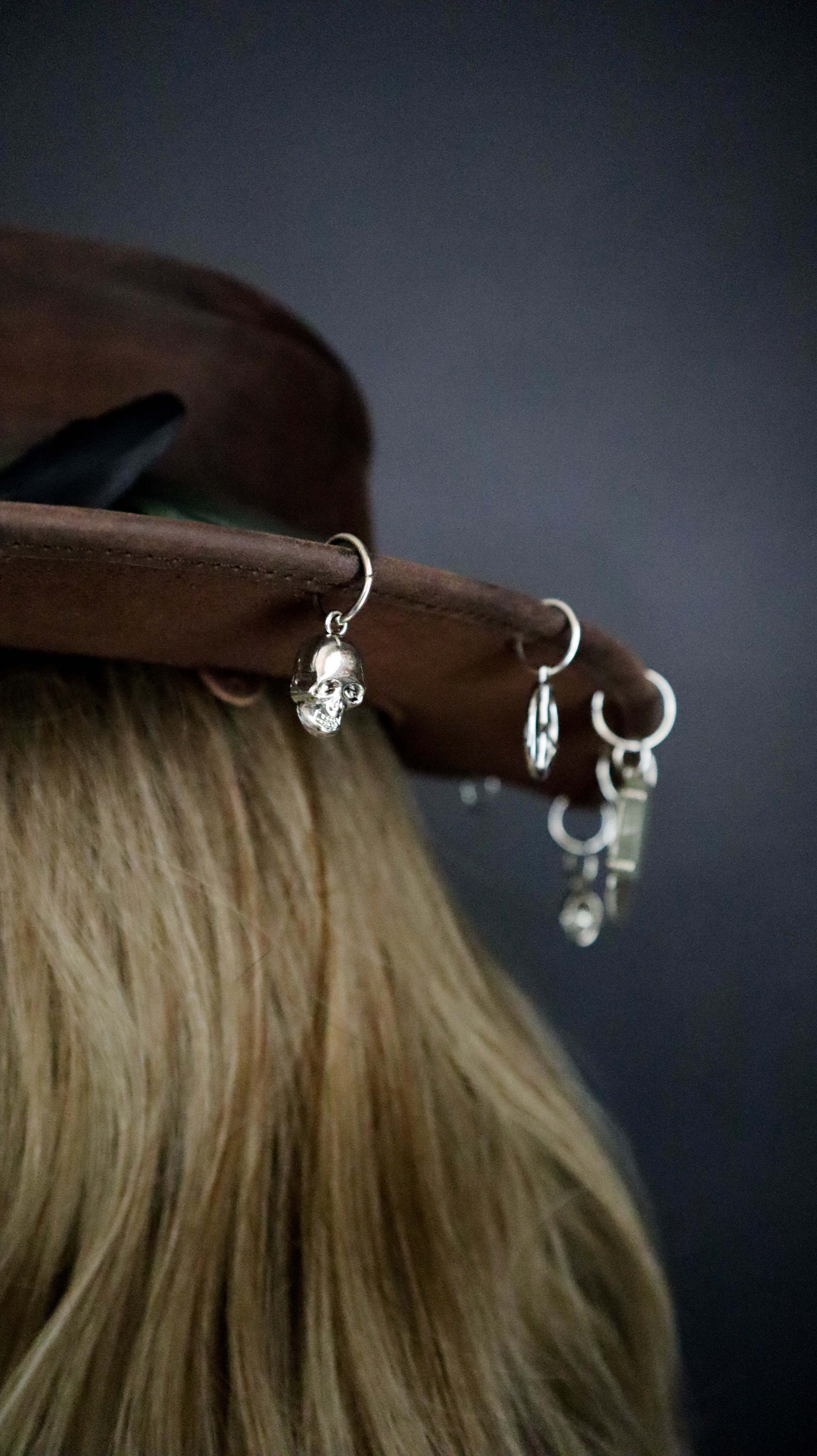 REAL LEATHER COWBOY HAT W/ HAND-SOLDERED CHARMS