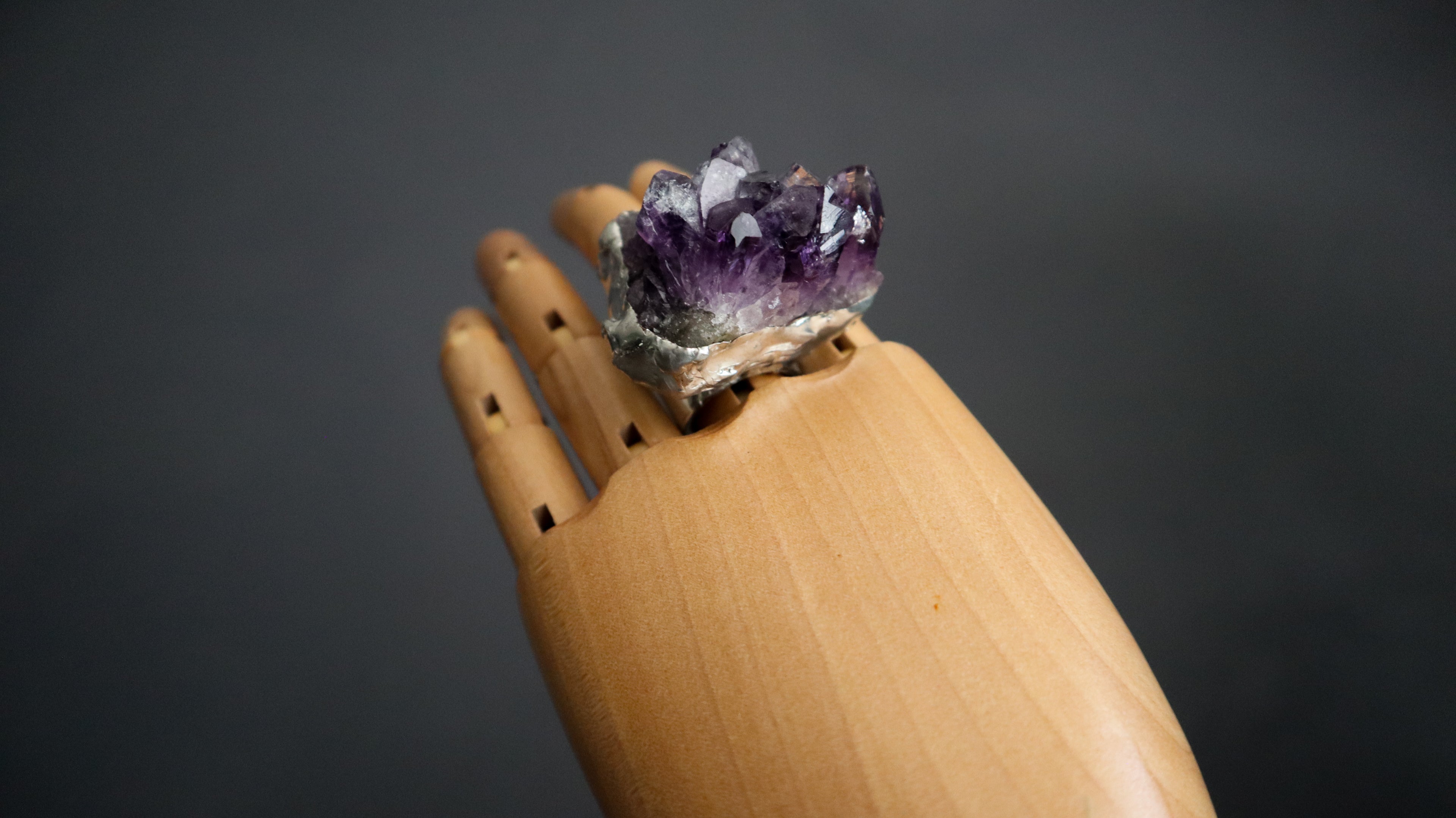 GIANT AMETHYST STATEMENT RING — HAND-SOLDERED, ADJUSTABLE