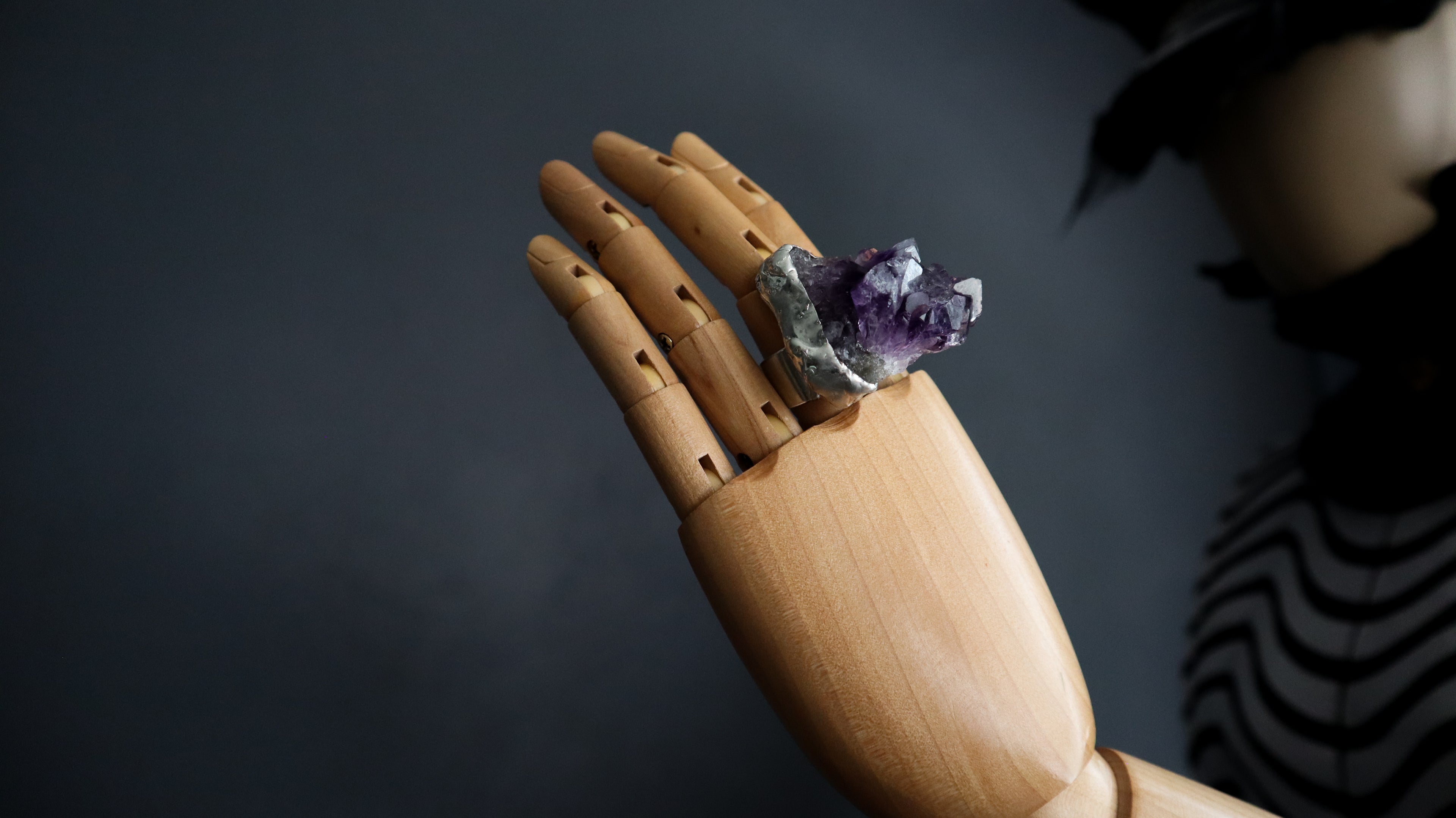 GIANT AMETHYST STATEMENT RING — HAND-SOLDERED, ADJUSTABLE