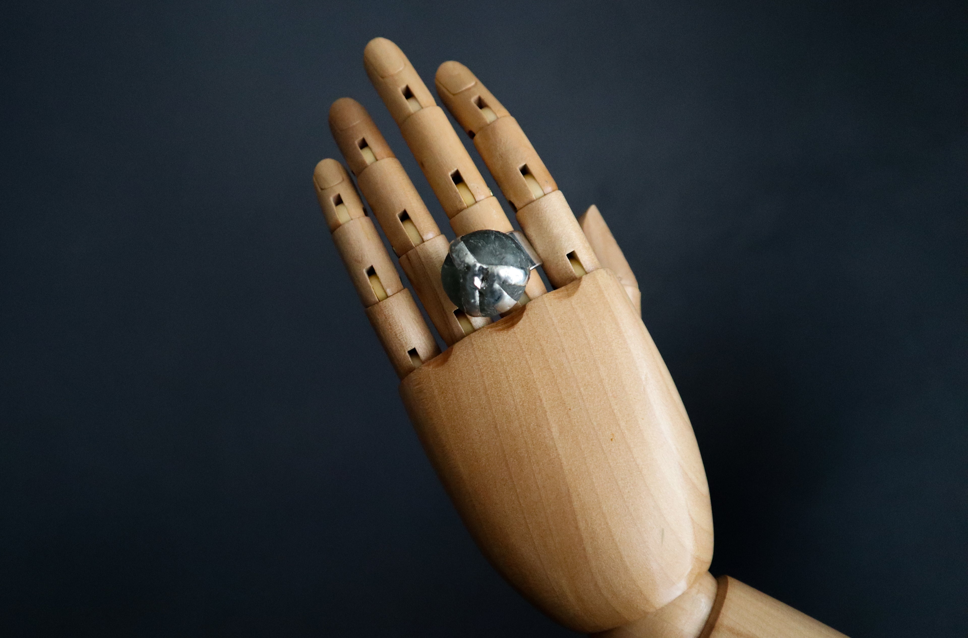 STATEMENT RING — RECYCLED SEA GLASS + PEACE SIGN