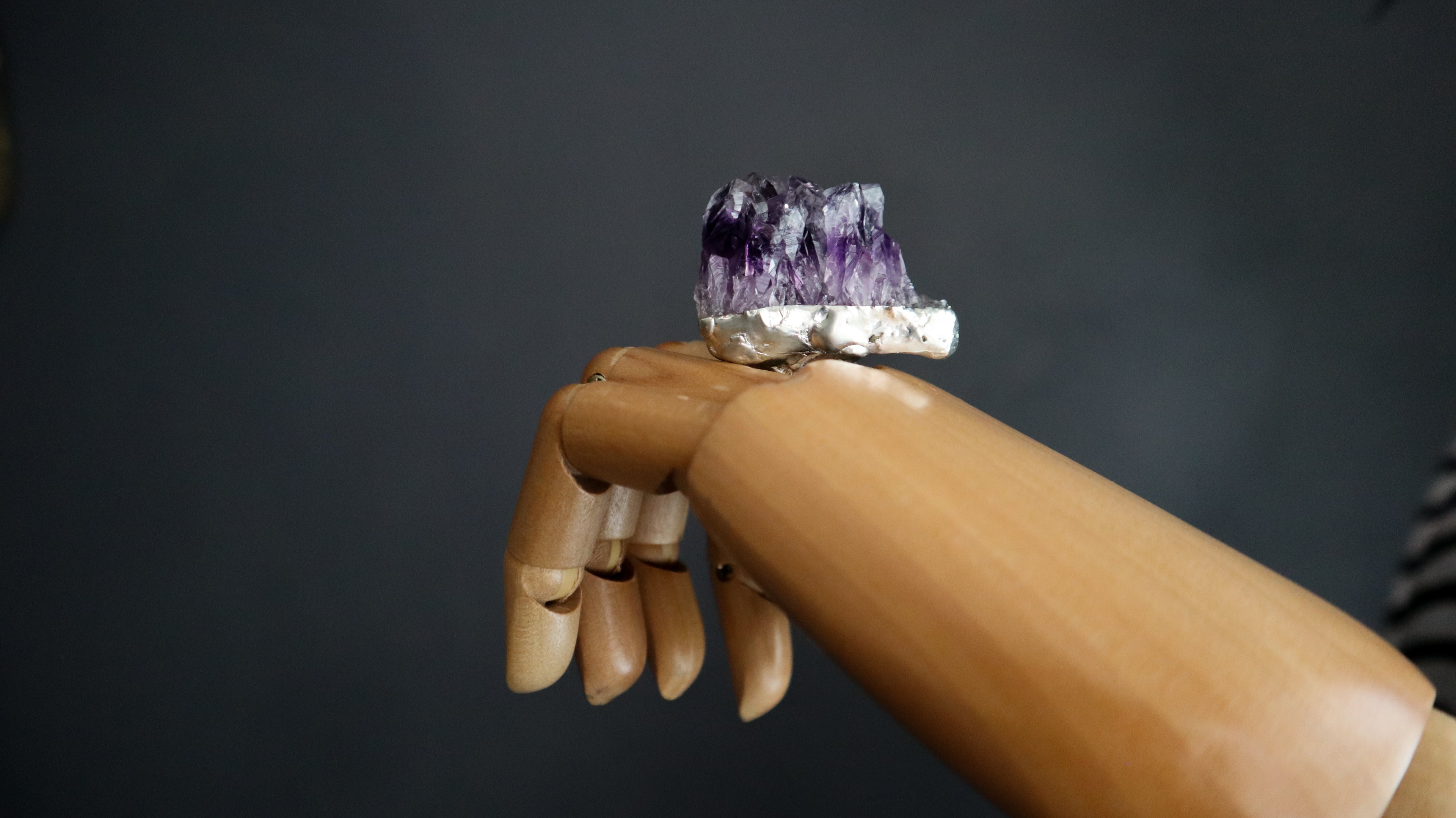 GIANT AMETHYST STATEMENT RING — HAND-SOLDERED, ADJUSTABLE