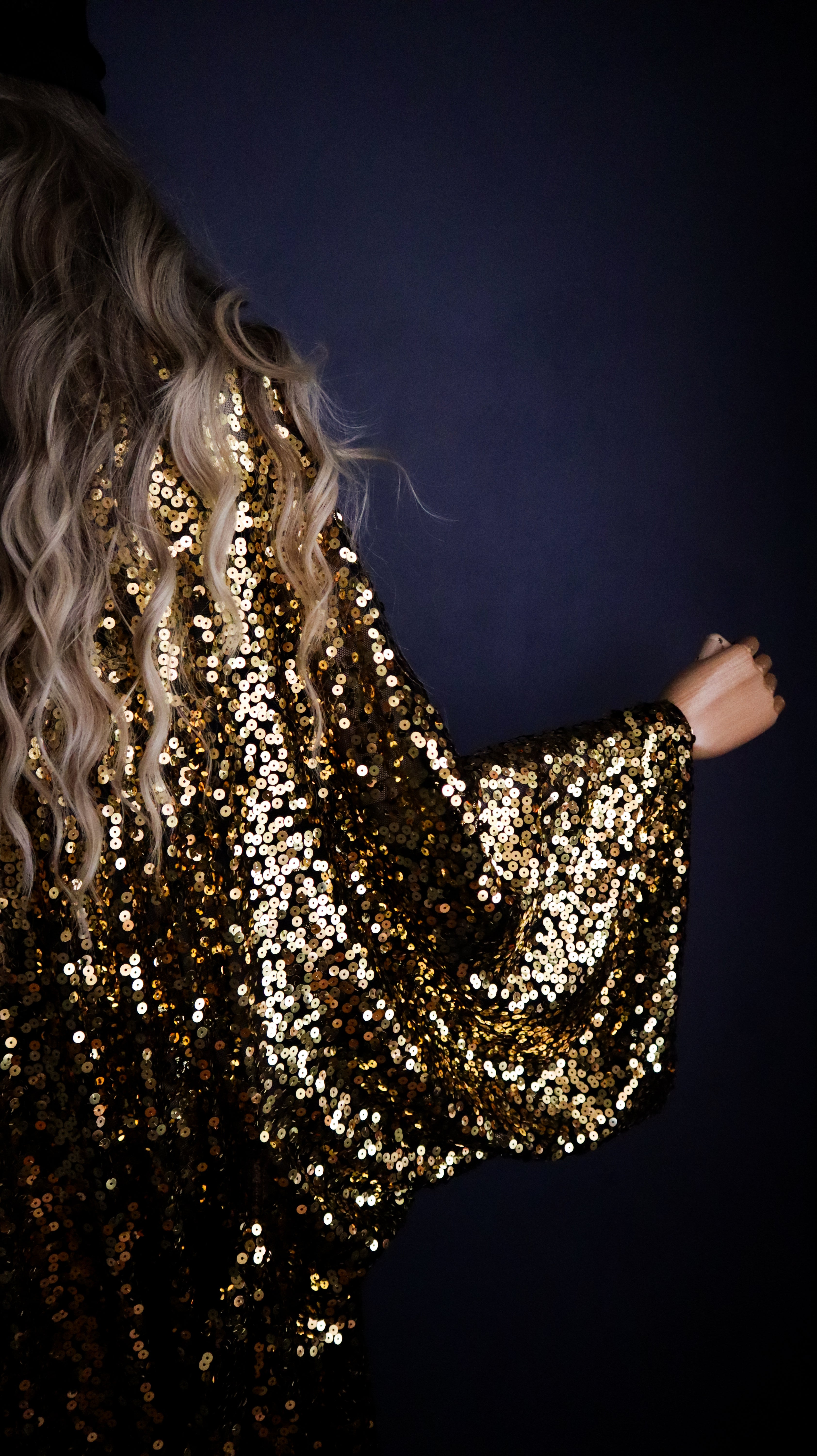 GOLD SEQUIN KIMONO - Handmade