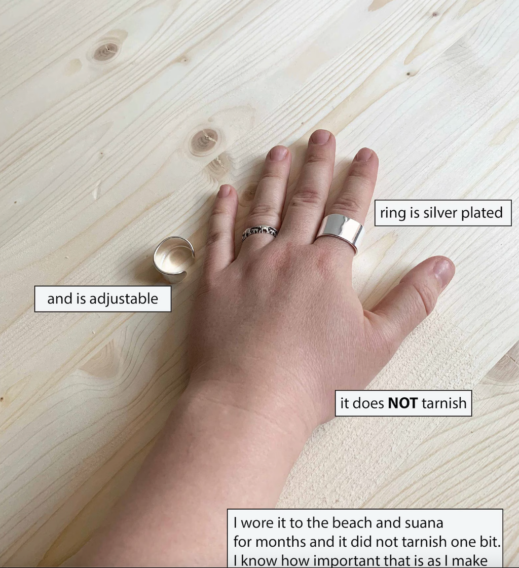NO TARNISH SILVER Ring Base Adjustable Ring Blanks Set of 3 pieces - Silver Plated Ring Base for Soldering -Ring for soldering - Silver ring
