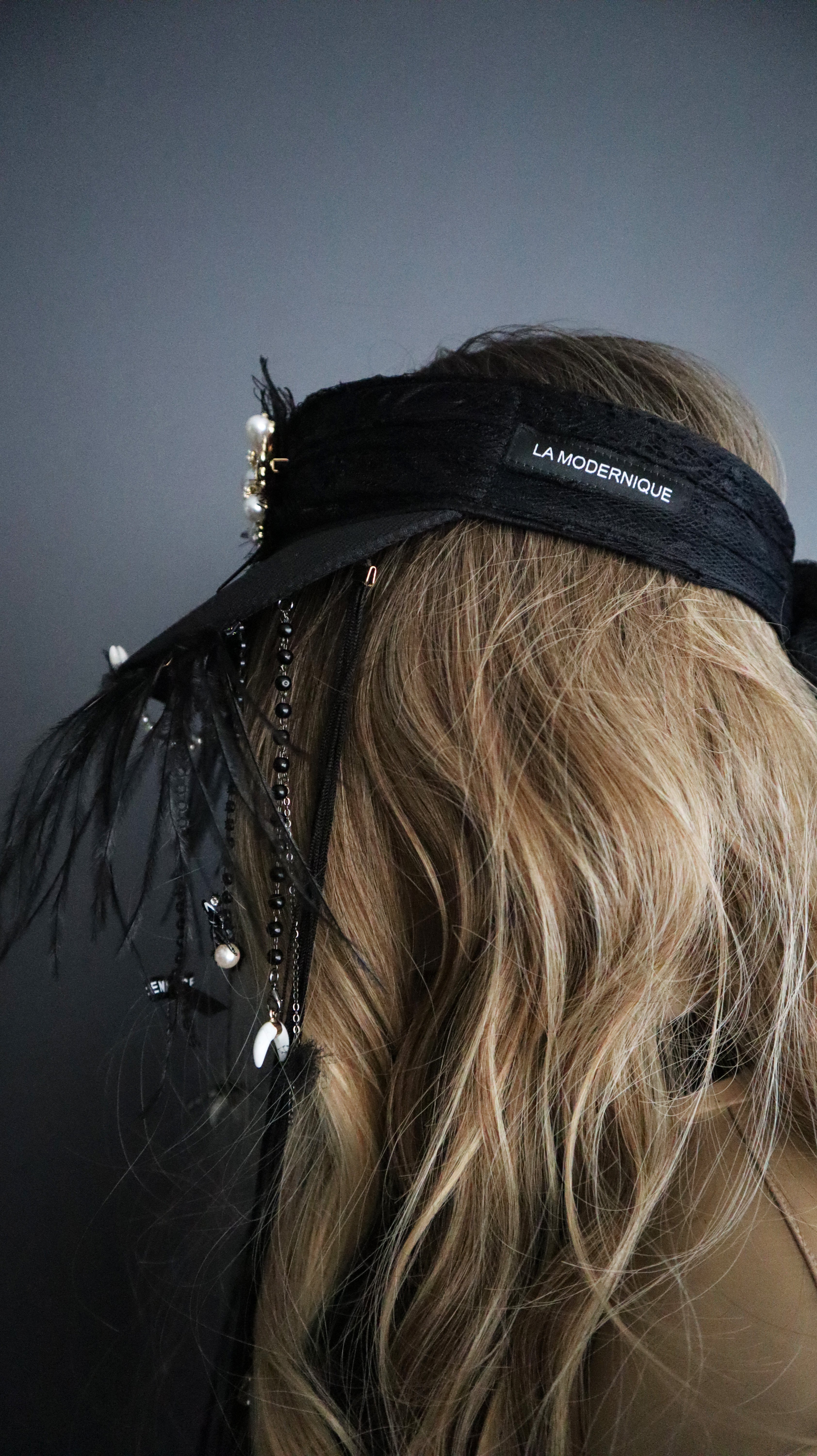FRENCH PIRATE VISOR W/ RIBBONS, STRINGS + CHARMS